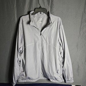 Ahead Golf Windbreaker Jacket Mens L Gray Pockets Pullover Lightweight Vented